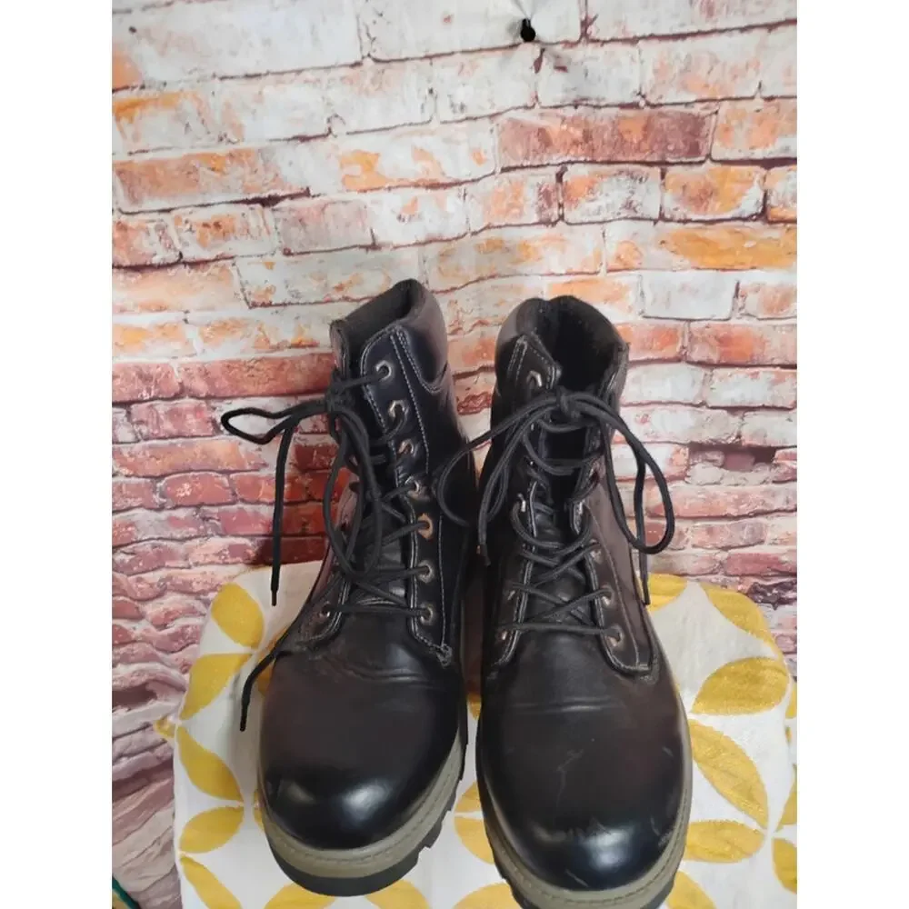 Lugz Men's Combat Hiking Work Boots Size 10 Black